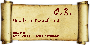 Orbán Kocsárd névjegykártya