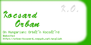 kocsard orban business card